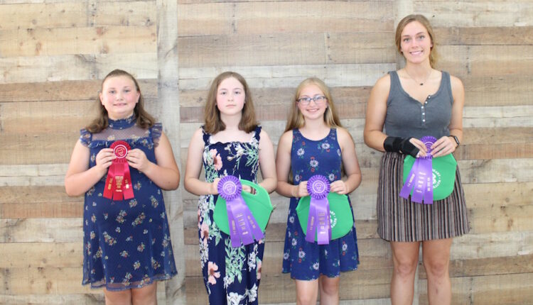 Pictured (l-r) are Jennilynn Ogden (Let’s Start Cooking), Lilly Royse (Let’s Start Cooking), Brynne Holstead (Snack Attack) and Eden Edenfield (Global Gourmet). Not pictured are winners Leah Robinson (Snack Attack) and Sara Newsome (Take a Break for Breakfast). (Photos courtesy of Kathy Bruynis)