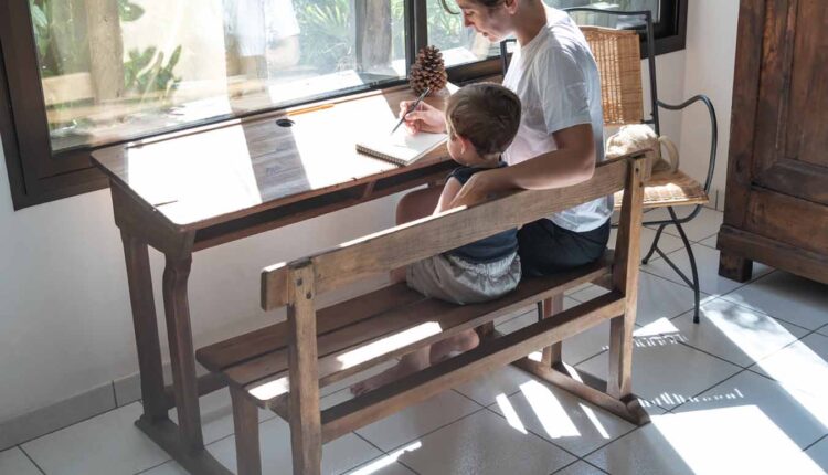 au pair hugs son