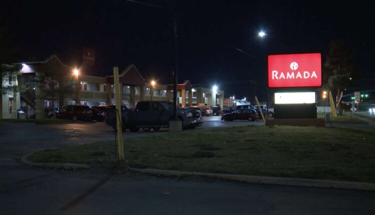 Cars parked outside of the Ramada Inn in Salt Lake City on Wednesday. The site was selected as an emergency homeless shelter this winter.