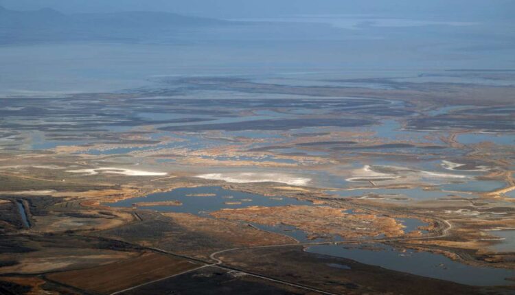 The Great Salt Lake as seen on Tuesday, Feb. 15. The lake is projected to drop another 2 feet this year.