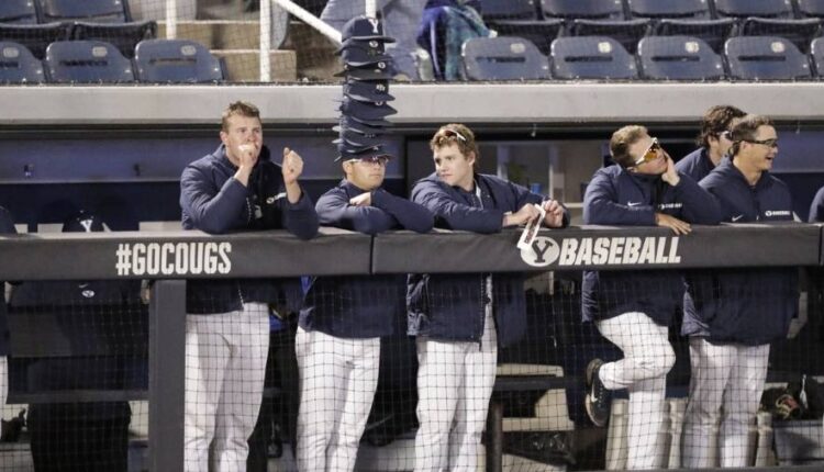 BYU baseball, rally cap, college...