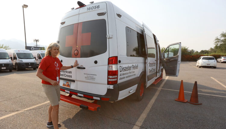 red cross van...