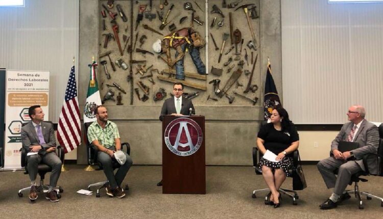 José V. Borjón, head consul of Mexico in Salt Lake City, speaks at discussion panel during the 2021 Labor Rights Week. This year's week will kick off with a similar discussion panel. 