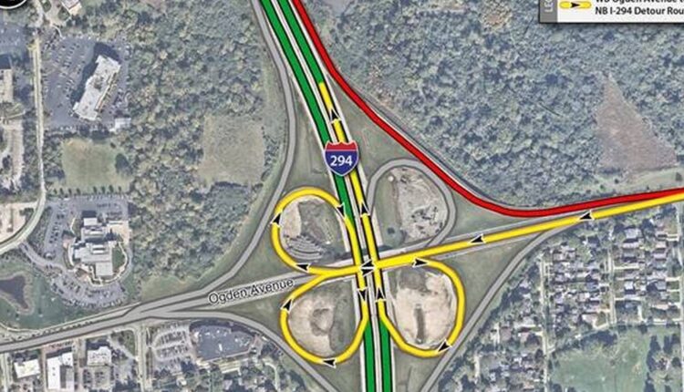  Ramp closure, detour at Ogden Ave.  Interchange (I-294) Oct, 24
