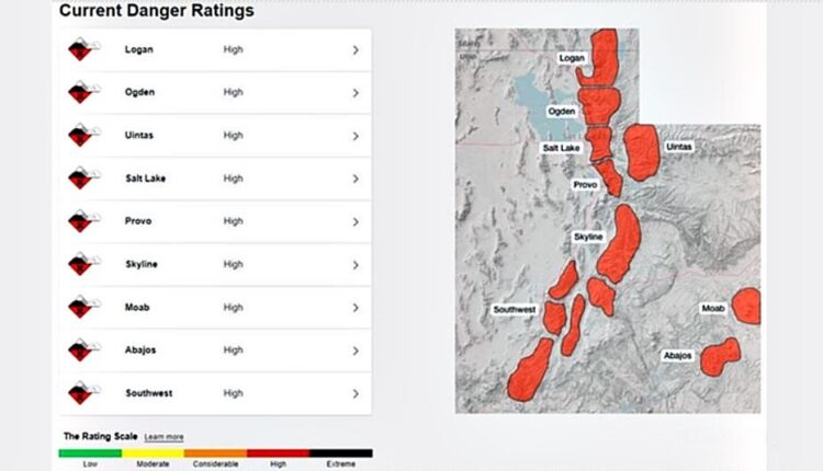 Utah Avalanche Center: Avalanche danger high throughout state; slides potentially ‘unsurvivable’