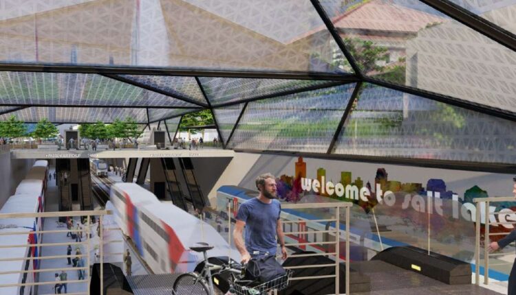 An artist rendering of a possible new train station as a part of the Rio Grand Plan. The project would include buried rail lines near the Rio Grande Depot in Salt Lake City.